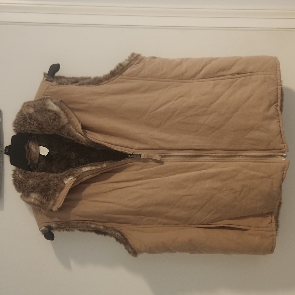 Reversible faux fur vest
